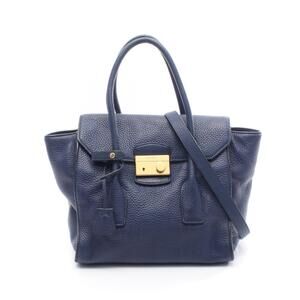 Prada Vitello Daino leather top handle bag blue